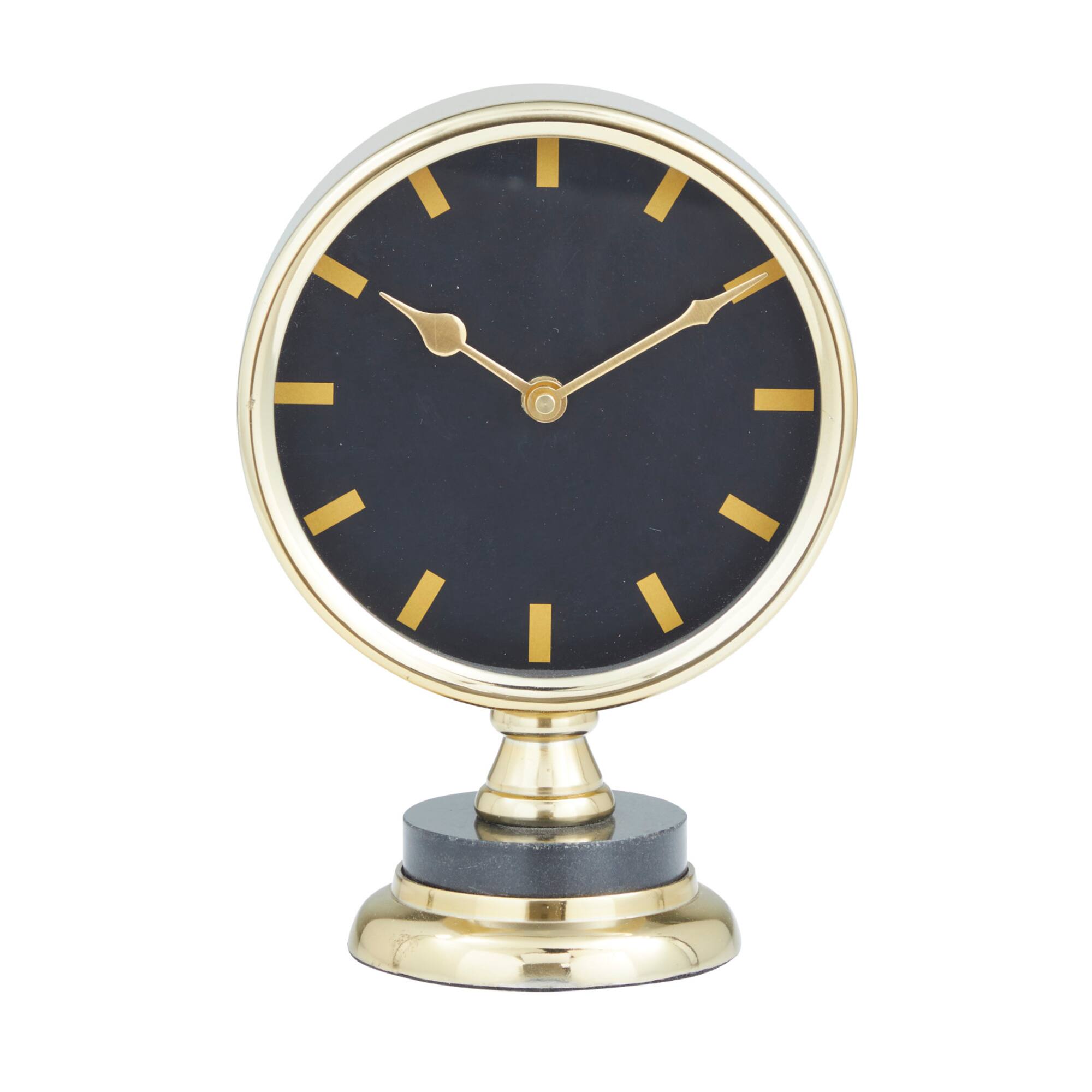 Gold Modern Abstract Clock, 6" x 4" x 9"